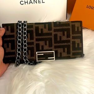 Authentic Fendi Zucca long wallet